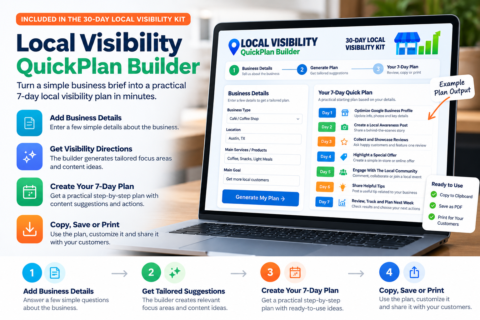 Local Visibility QuickPlan Builder browser tool preview